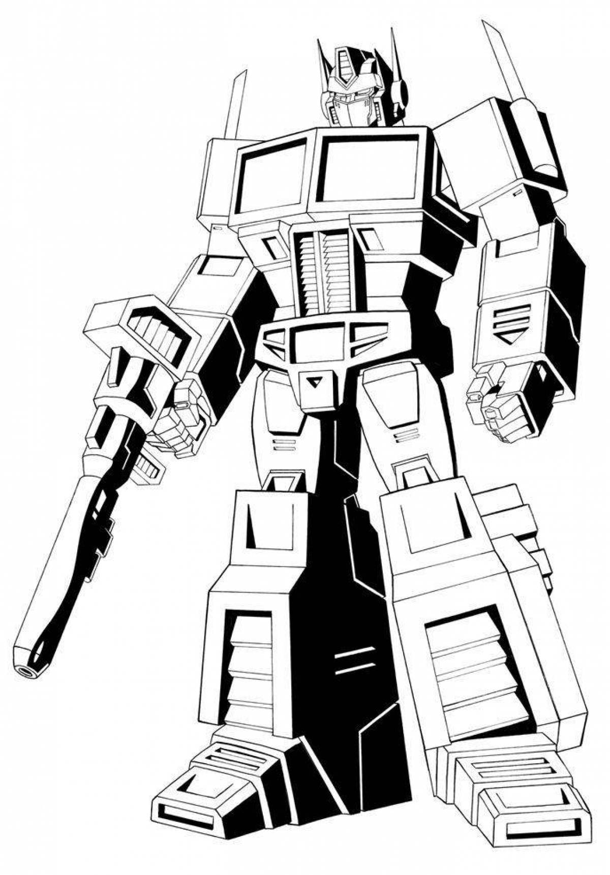 Optimus prime coloring page playful for kids