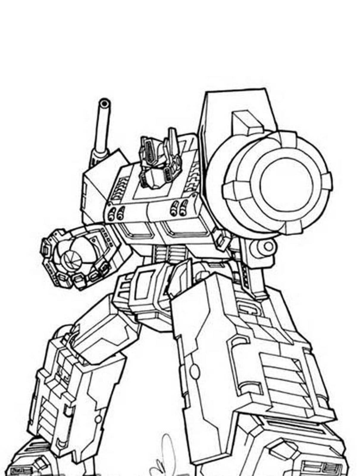 A fun coloring book for kids with Optimus Prime