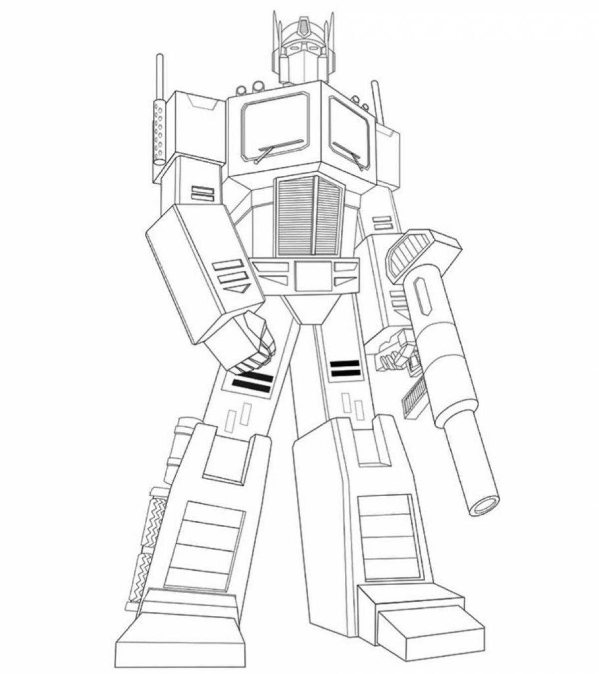 Awesome Optimus Prime coloring book for kids