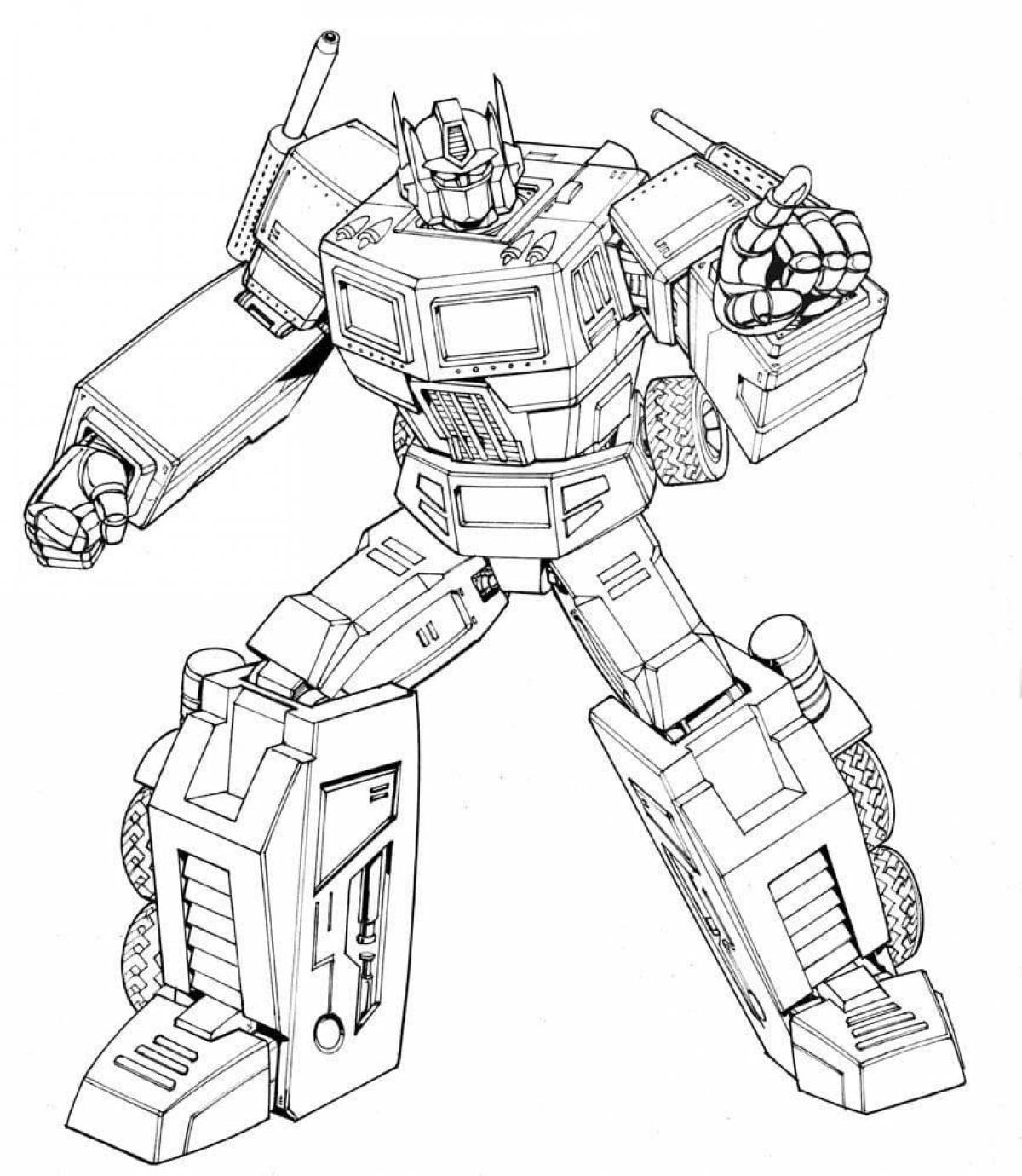 Live coloring optimus prime for kids