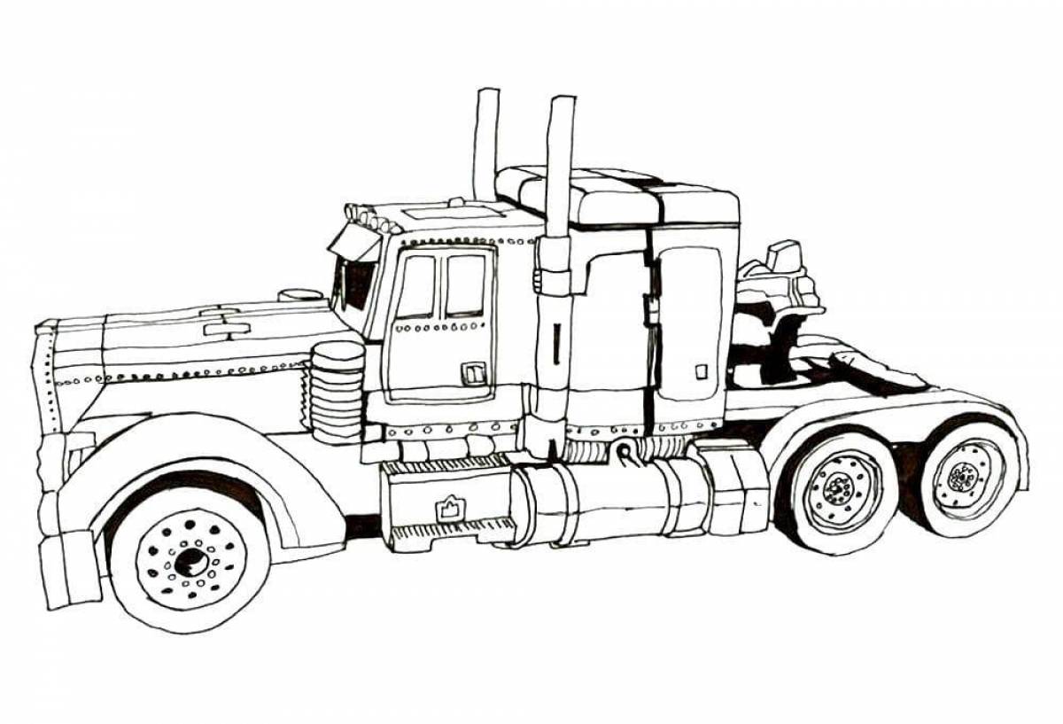 Animated optimus prime coloring page for kids