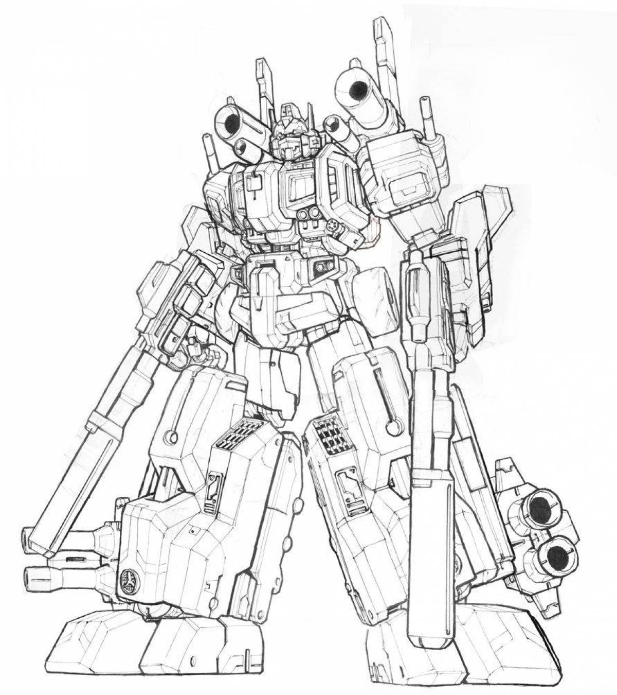 Coloring page energetic optimus prime for kids