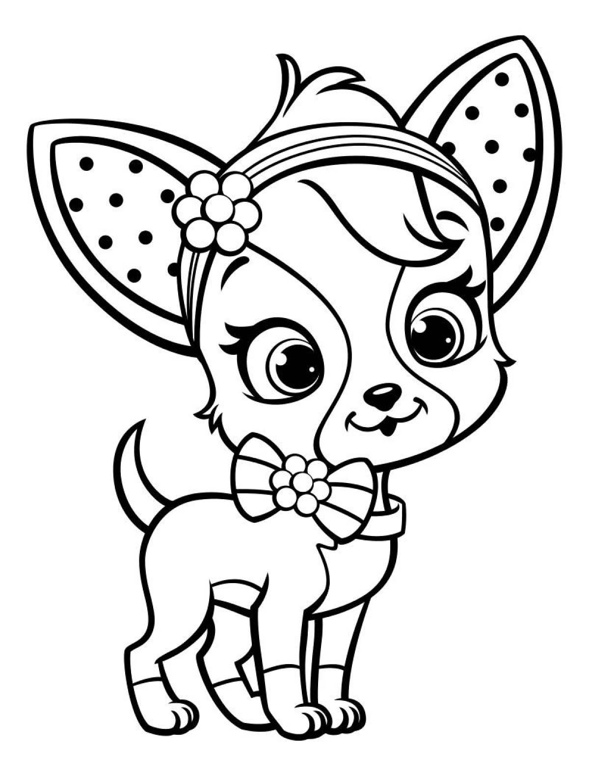 Live dog coloring for children 6-7 years old
