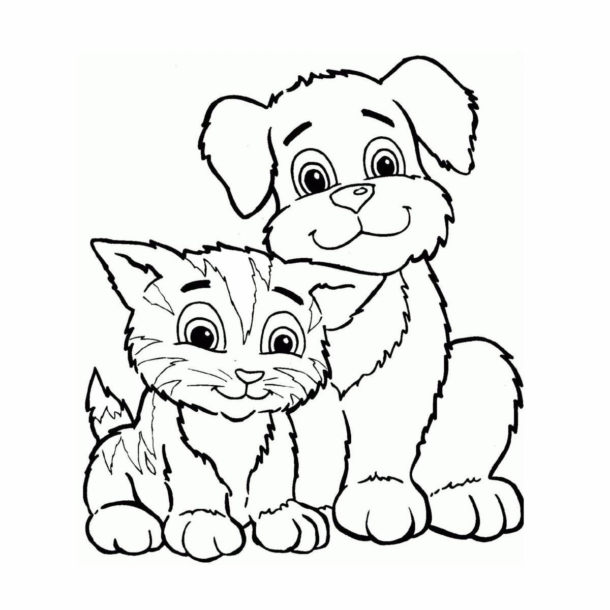Impressive dog coloring book for kids 6-7 years old