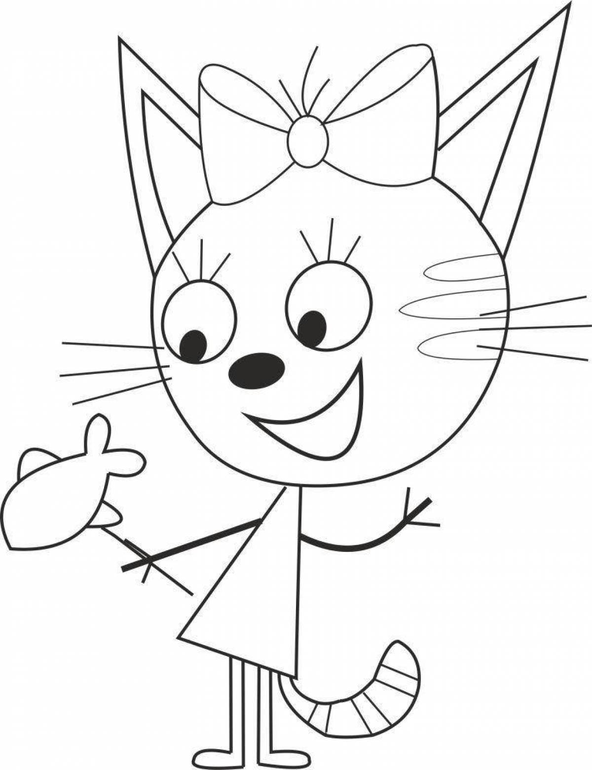 Joyful 3 cats coloring book for kids