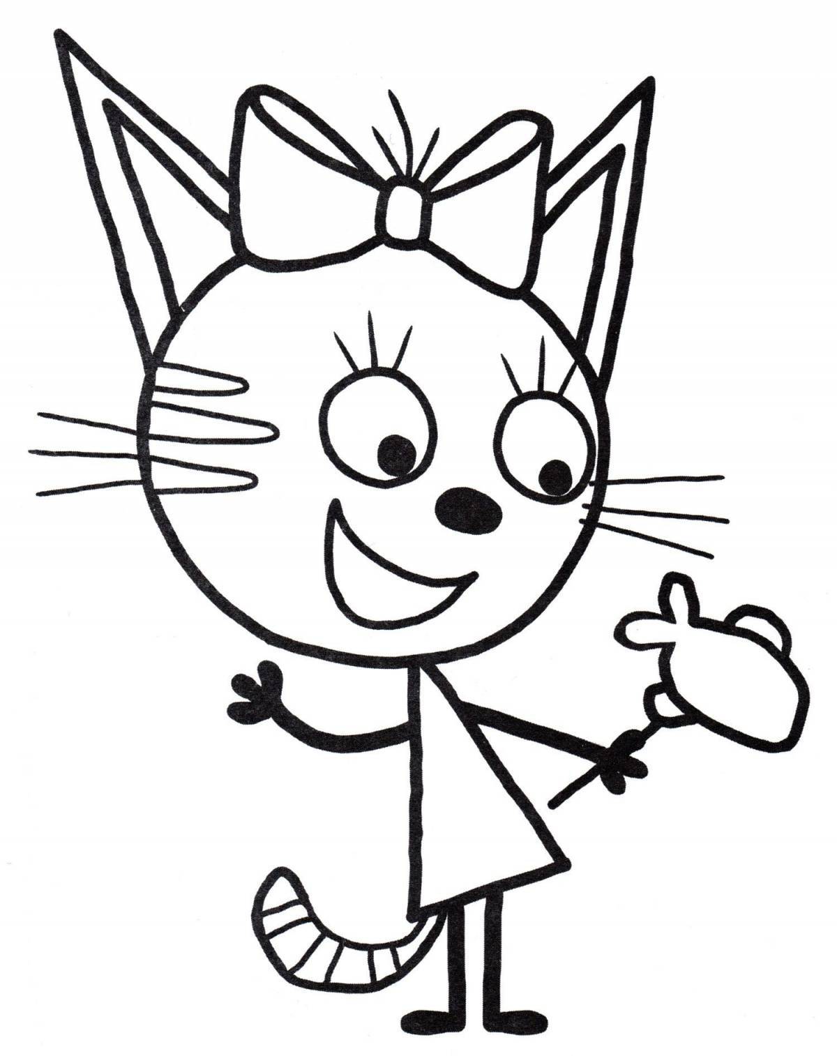 Раскраска Карамелька из мультфильма три кота