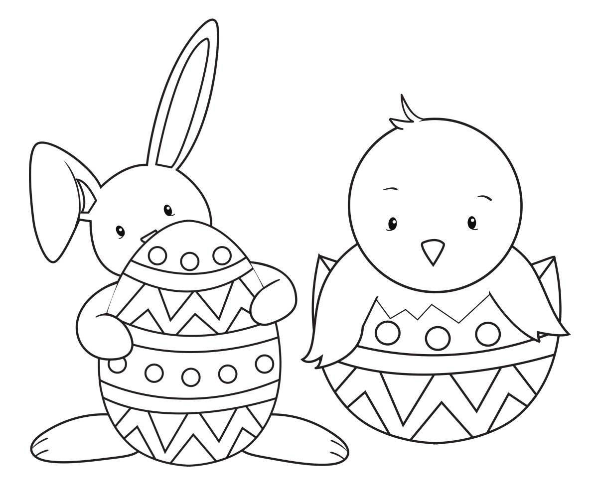 Happy easter coloring book
