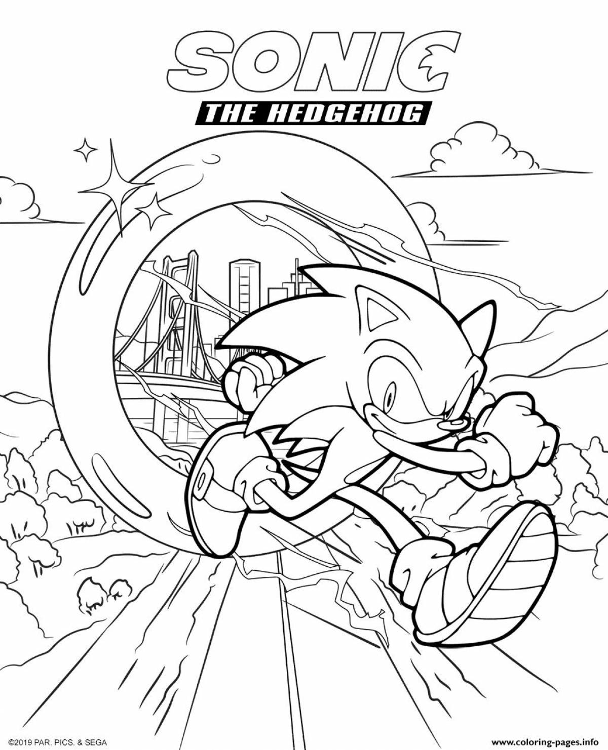 Radiant coloring page sonic