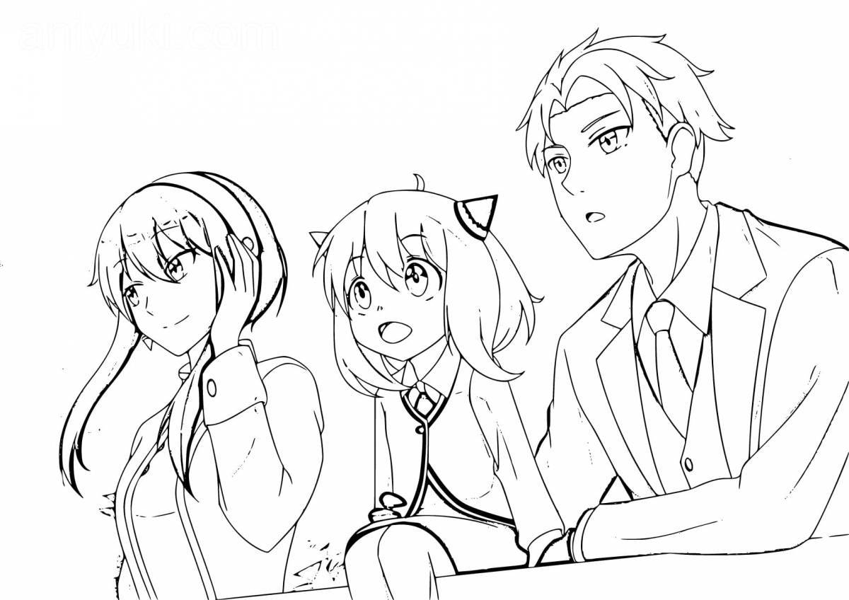 Exciting spy family coloring page