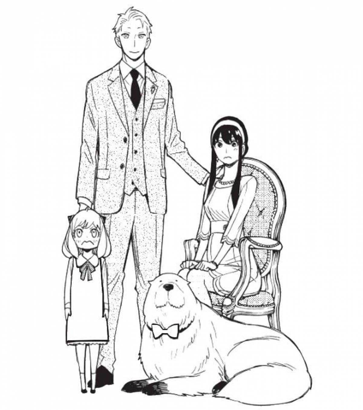 Gorgeous spy family coloring page