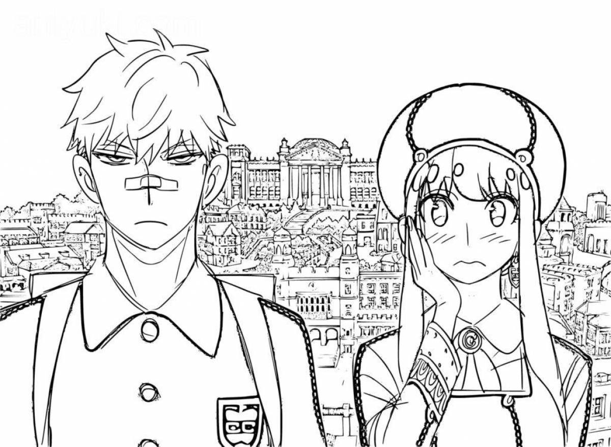 Spy family live coloring page