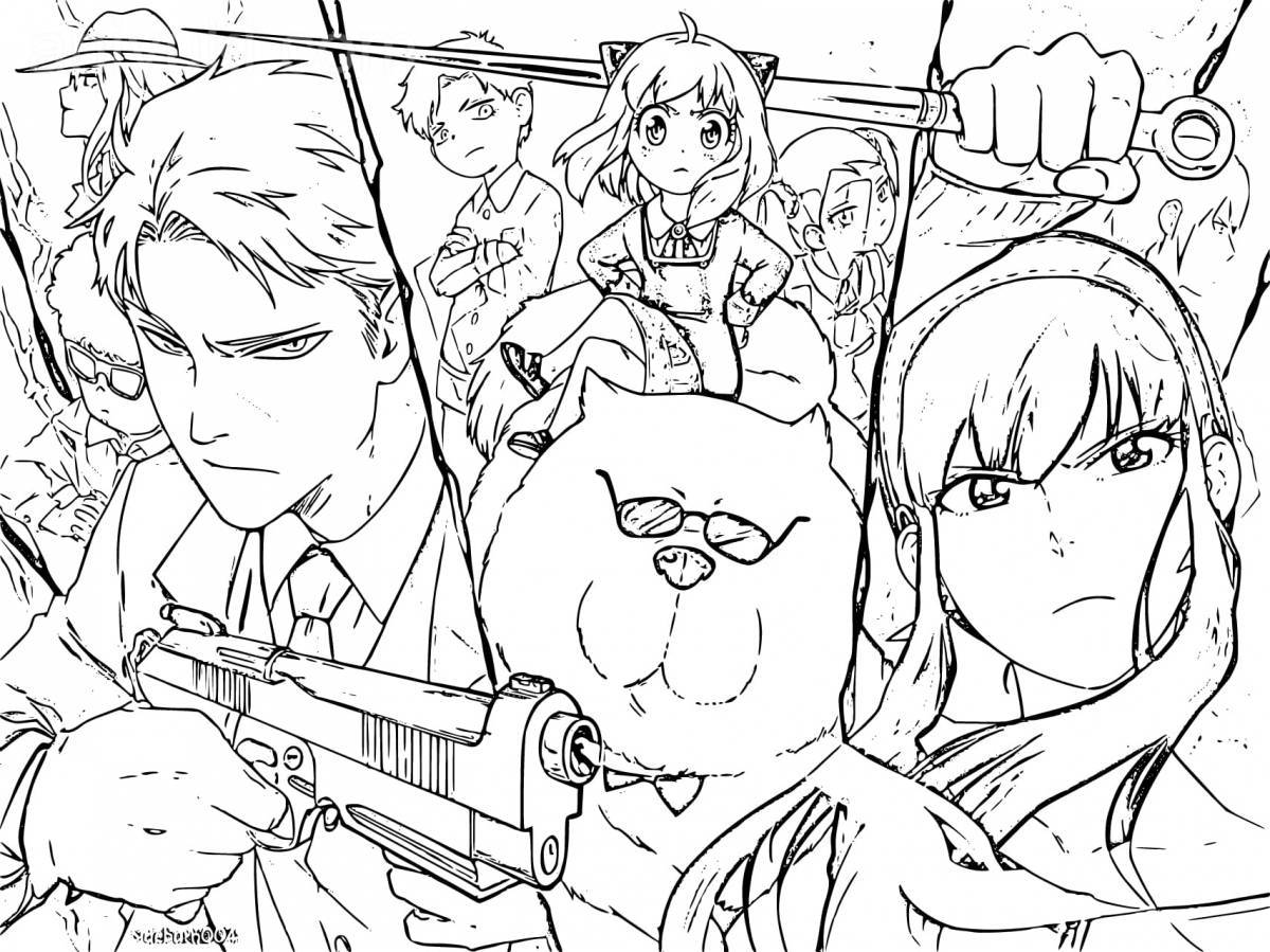Coloring page funny spy family