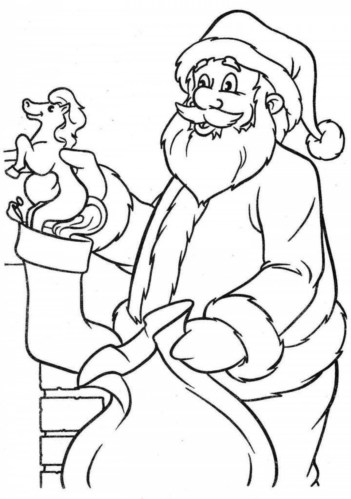 Дед Мороз из мультика раскраска