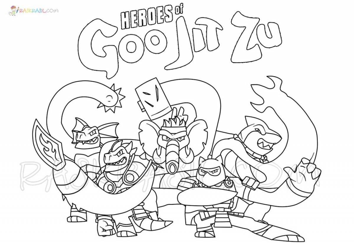 Goojitsu heroes attraction coloring page