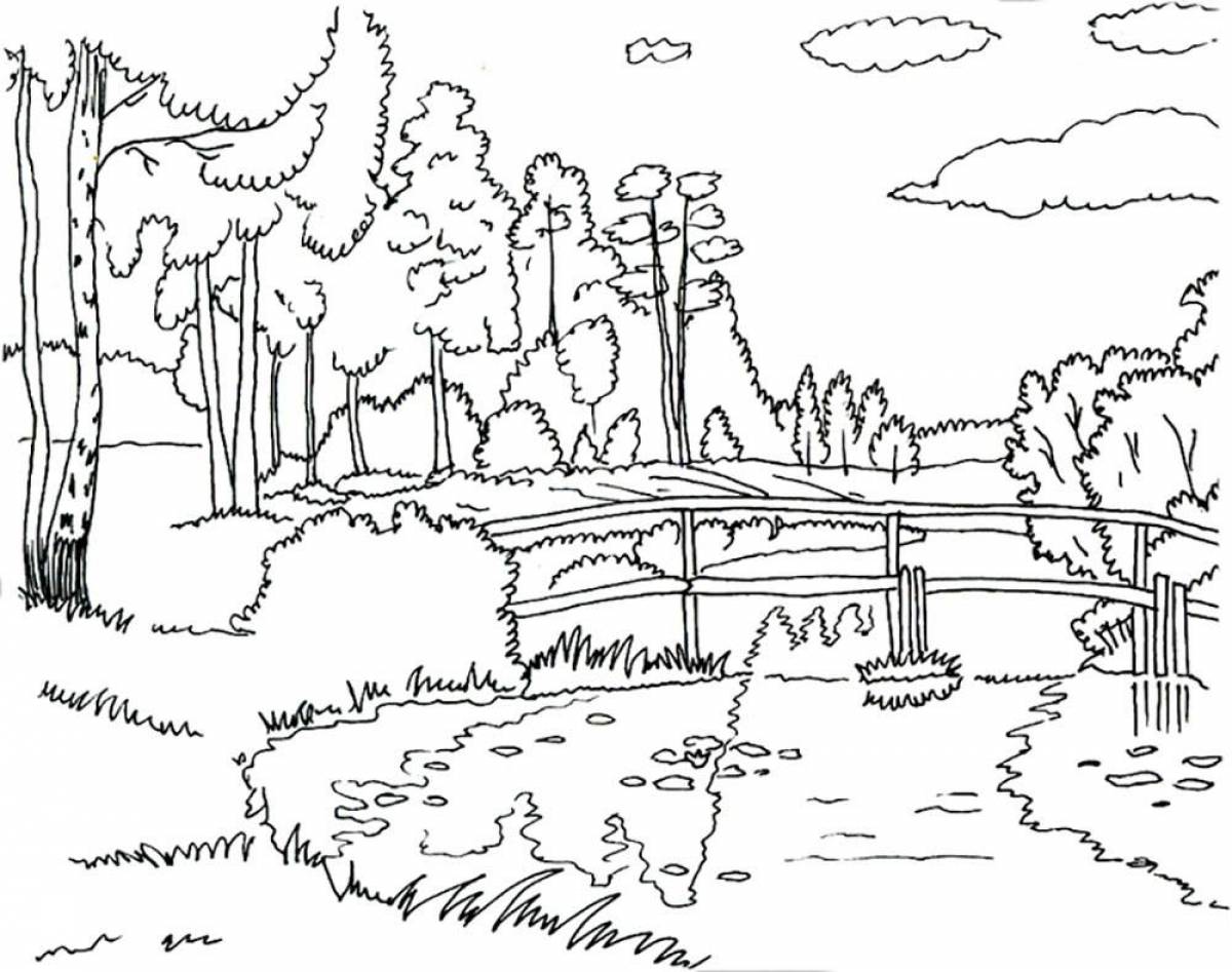 Animated landscape coloring pages for kids