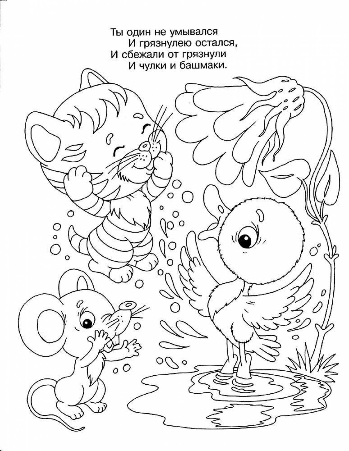 Sparkling Moidodyr coloring book for kids