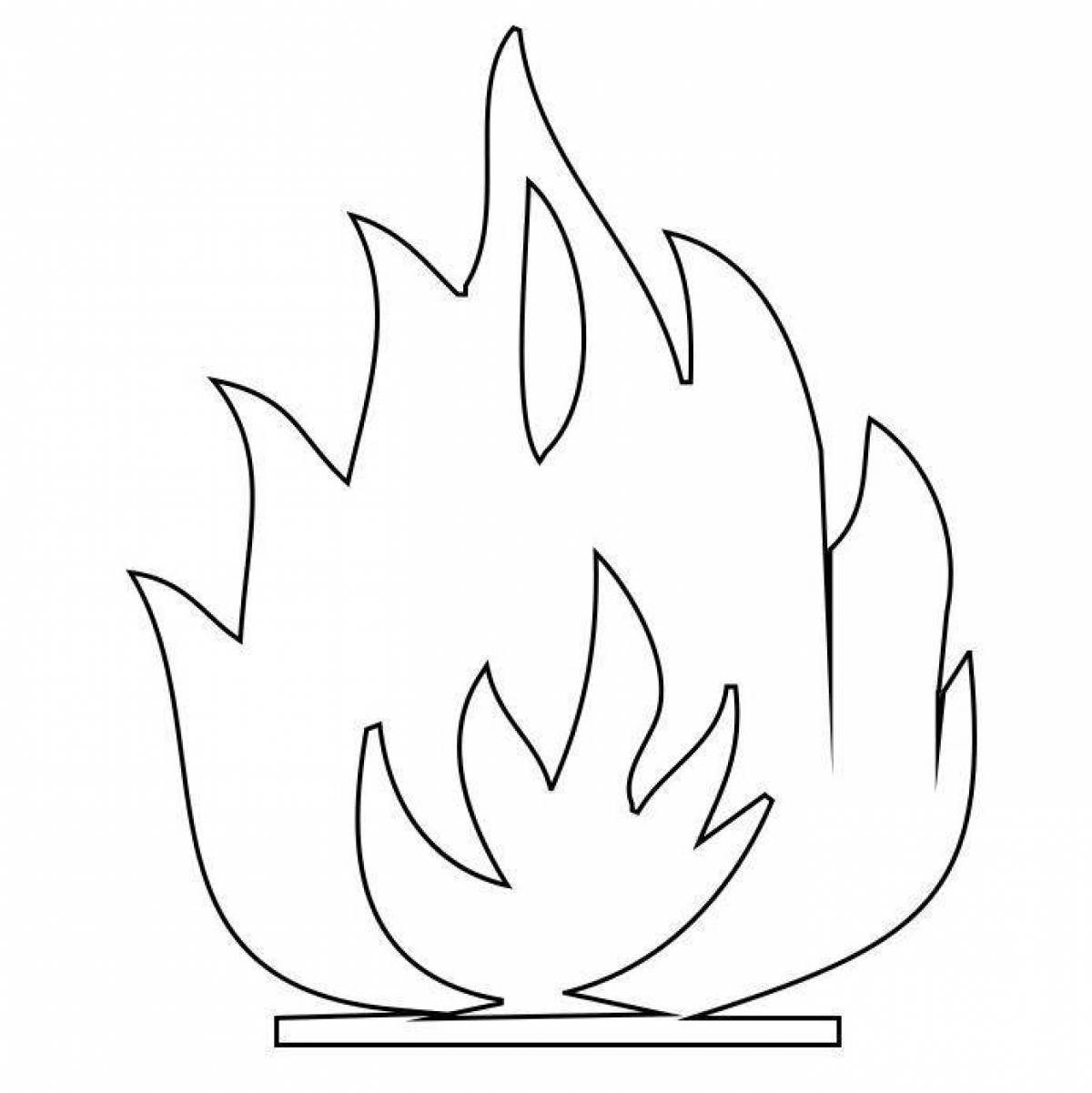 Detailed coloring eternal flame for children