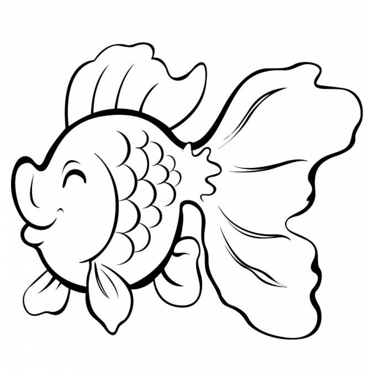 Раскраска волшебная золотая рыбка для детей