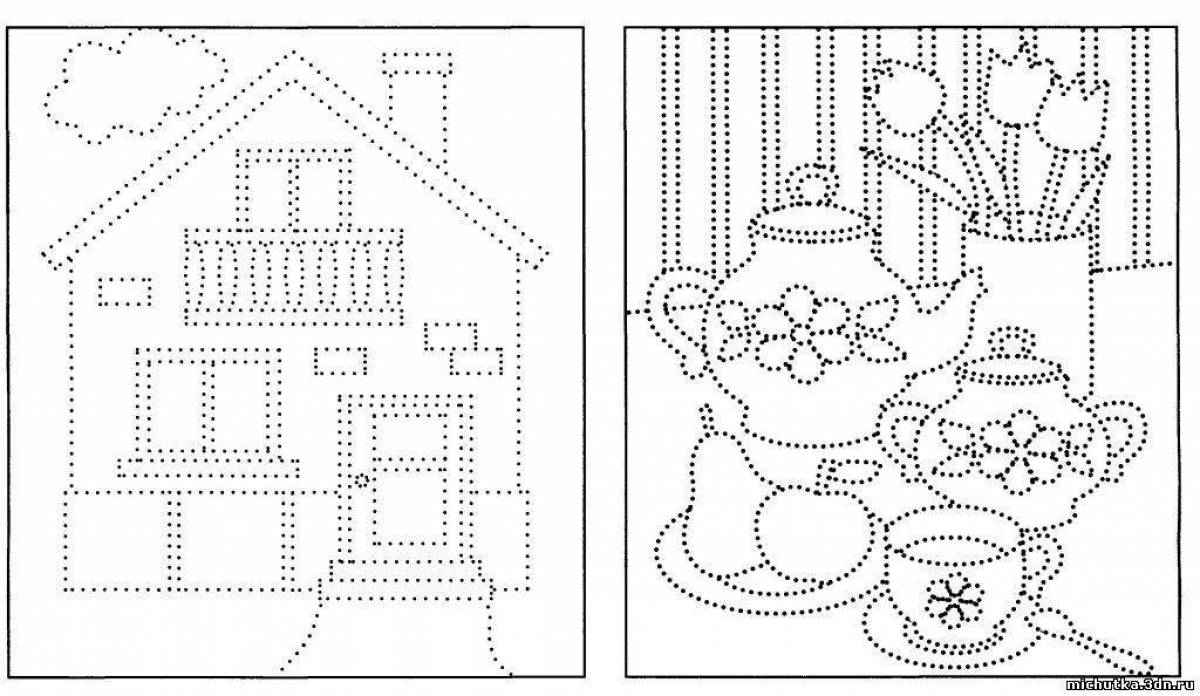 Обведи Предметы По Точкам И Раскрась Картинки