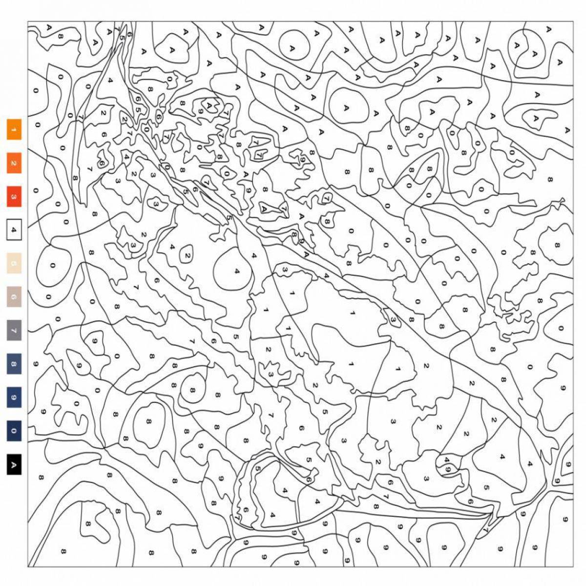 раскраски для взрослых по номерам