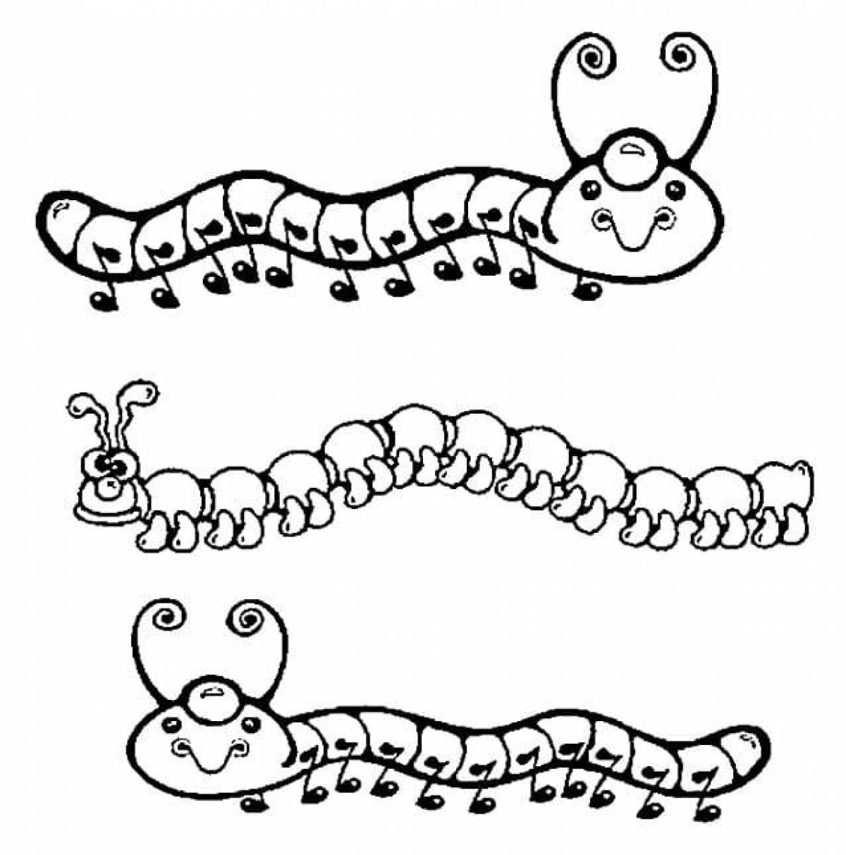 Гусеница картинка раскраска