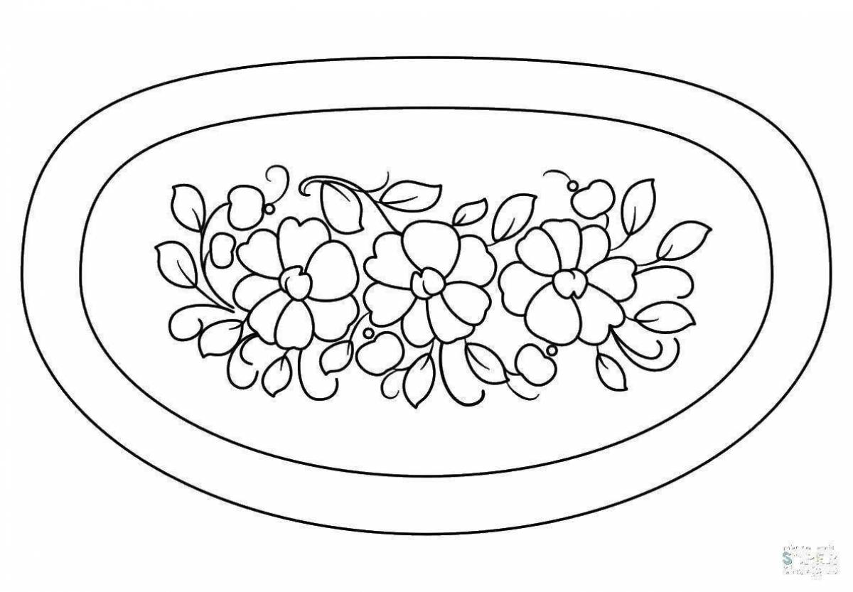 Тарелка рисунок 5 класс. Жостовская роспись раскраска тарелка. Жостовская роспись раскраска подносы. Жостовский поднос раскраска для детей. Поднос Жостово раскраска.