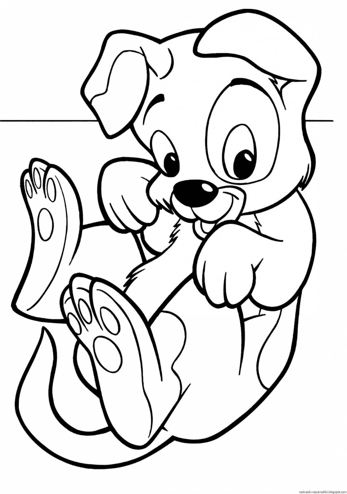 Waggish dog coloring page