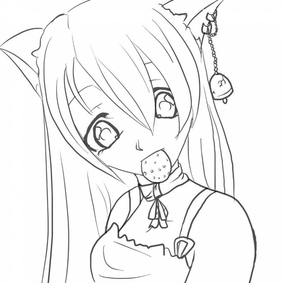 Awesome anime chan coloring page