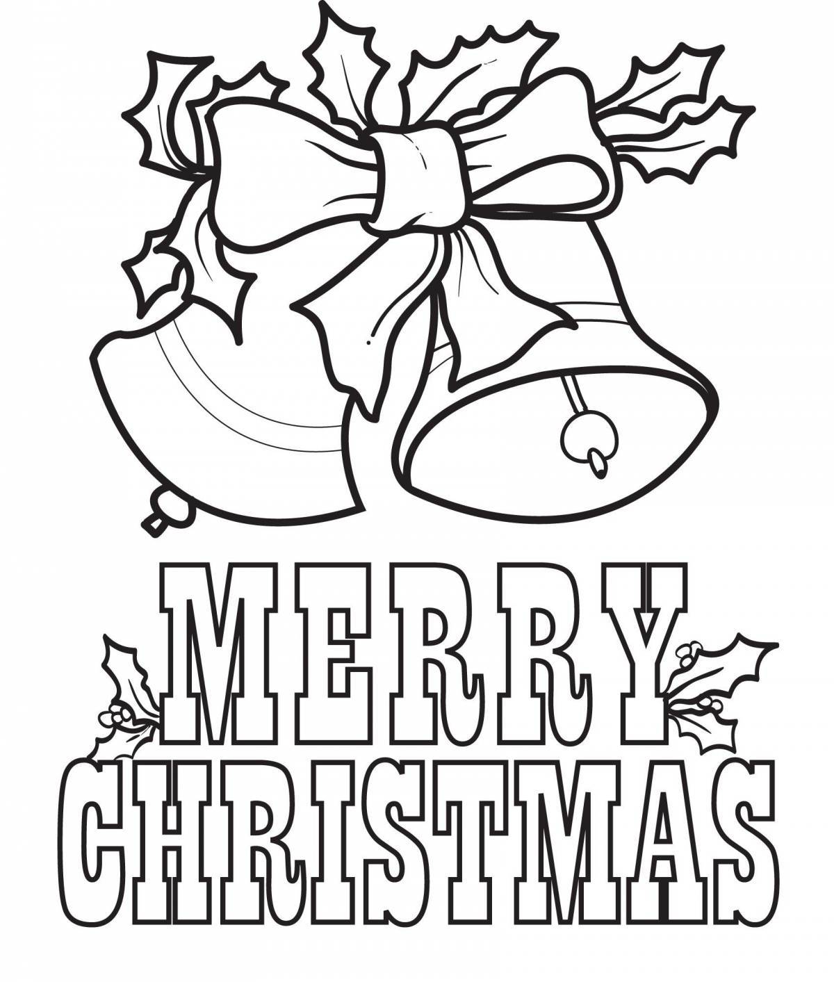 Christmas card grand coloring page