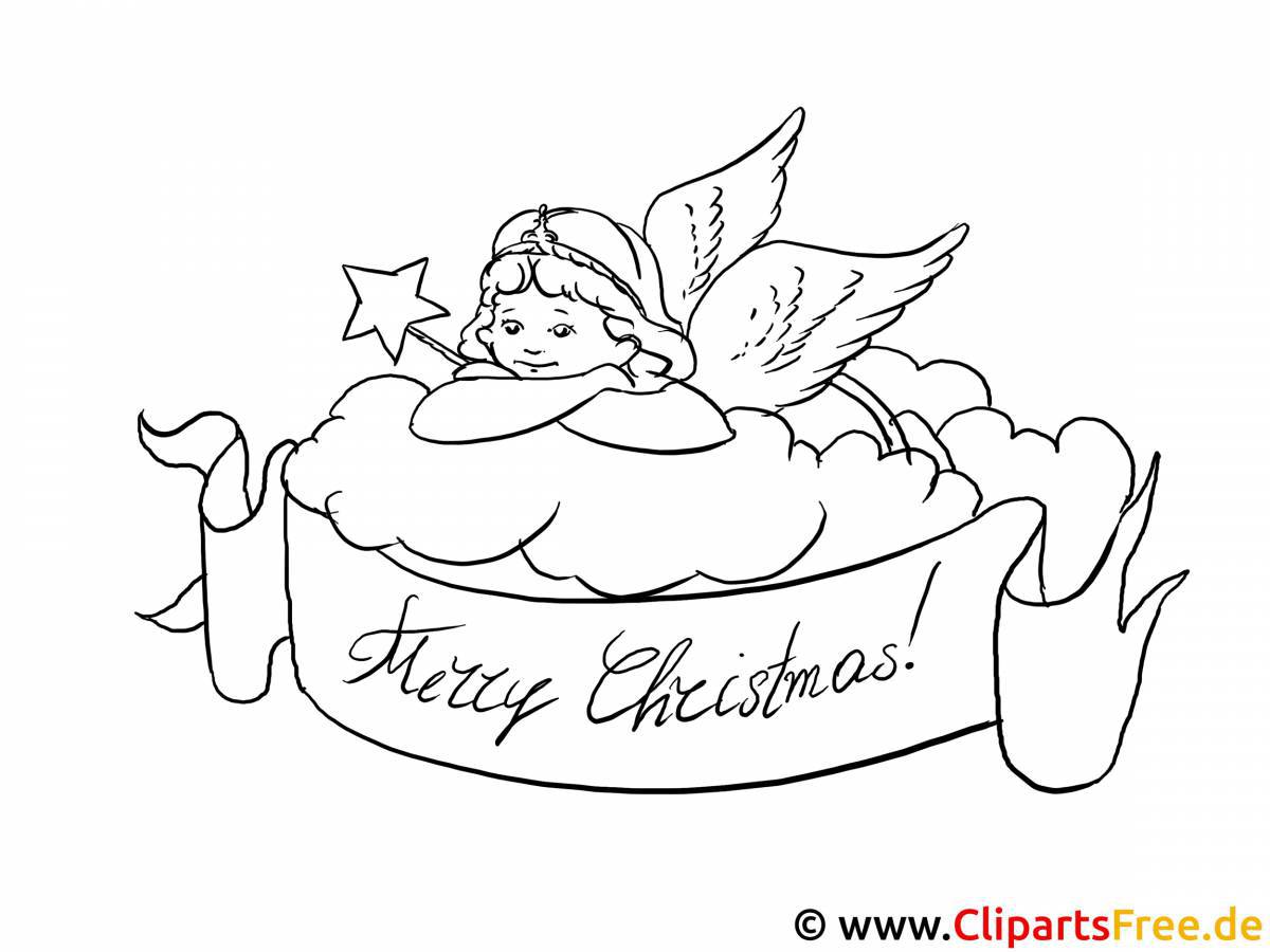 Fairy coloring christmas card