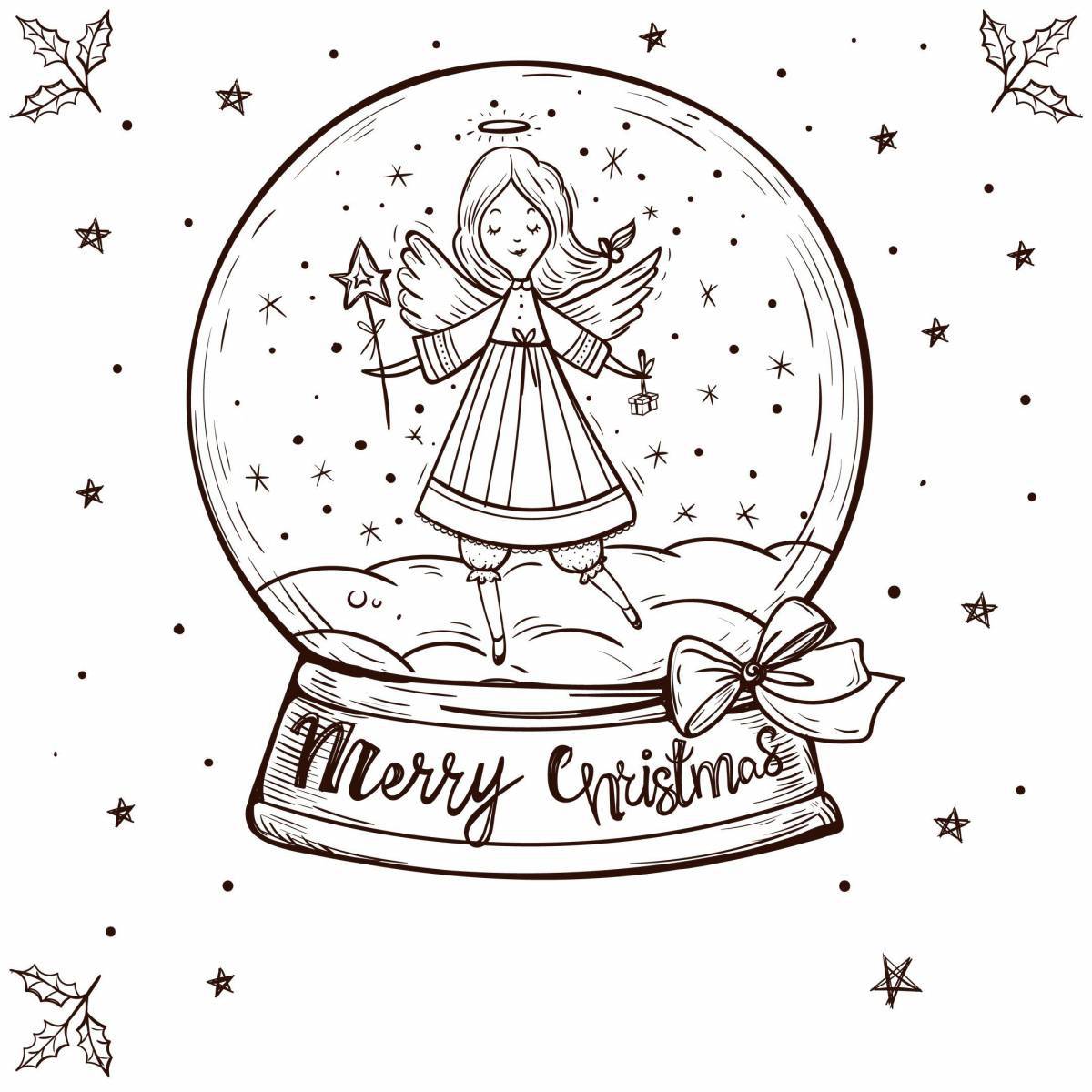 Elegant coloring christmas card
