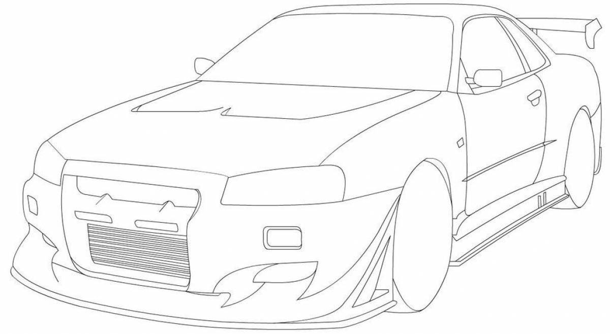 Amazing nissan skyline coloring page
