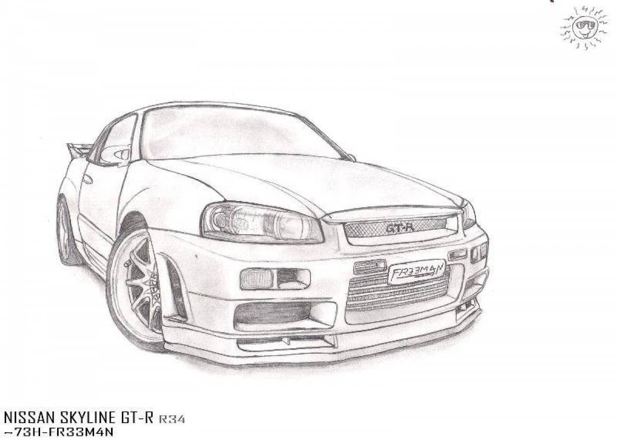 Charming coloring nissan skyline