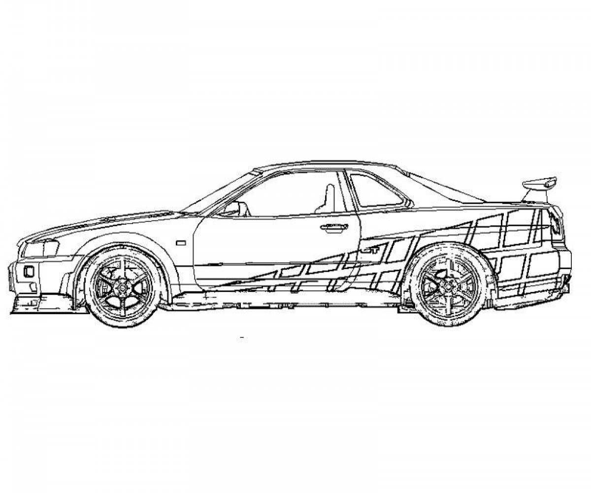 Nissan skyline regal coloring page