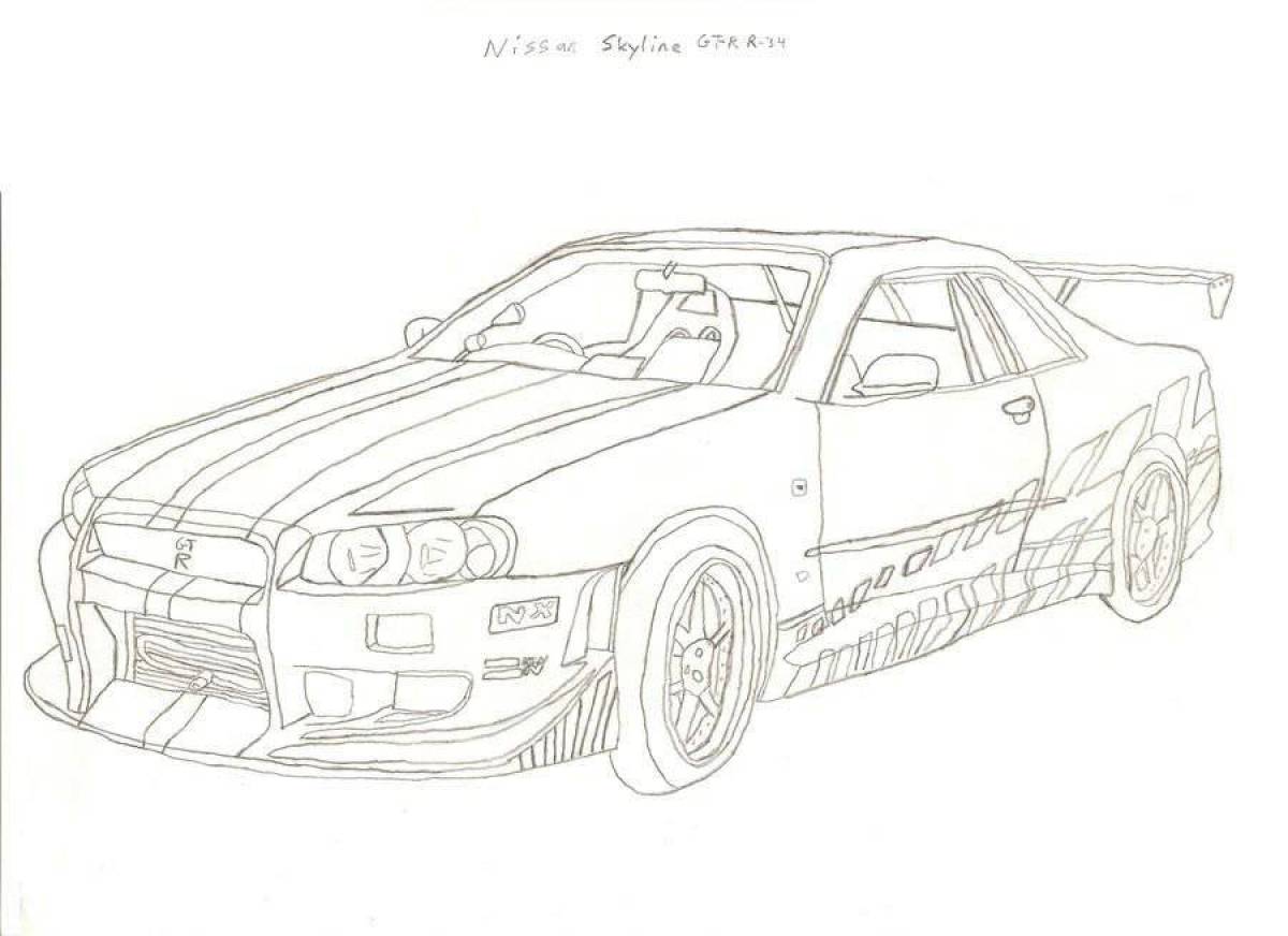 Nissan skyline coloring page