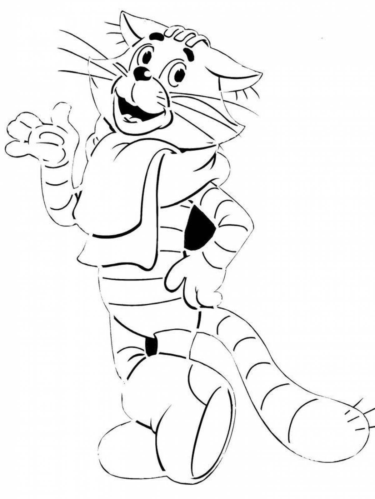 Coloring page funny cat matroskin