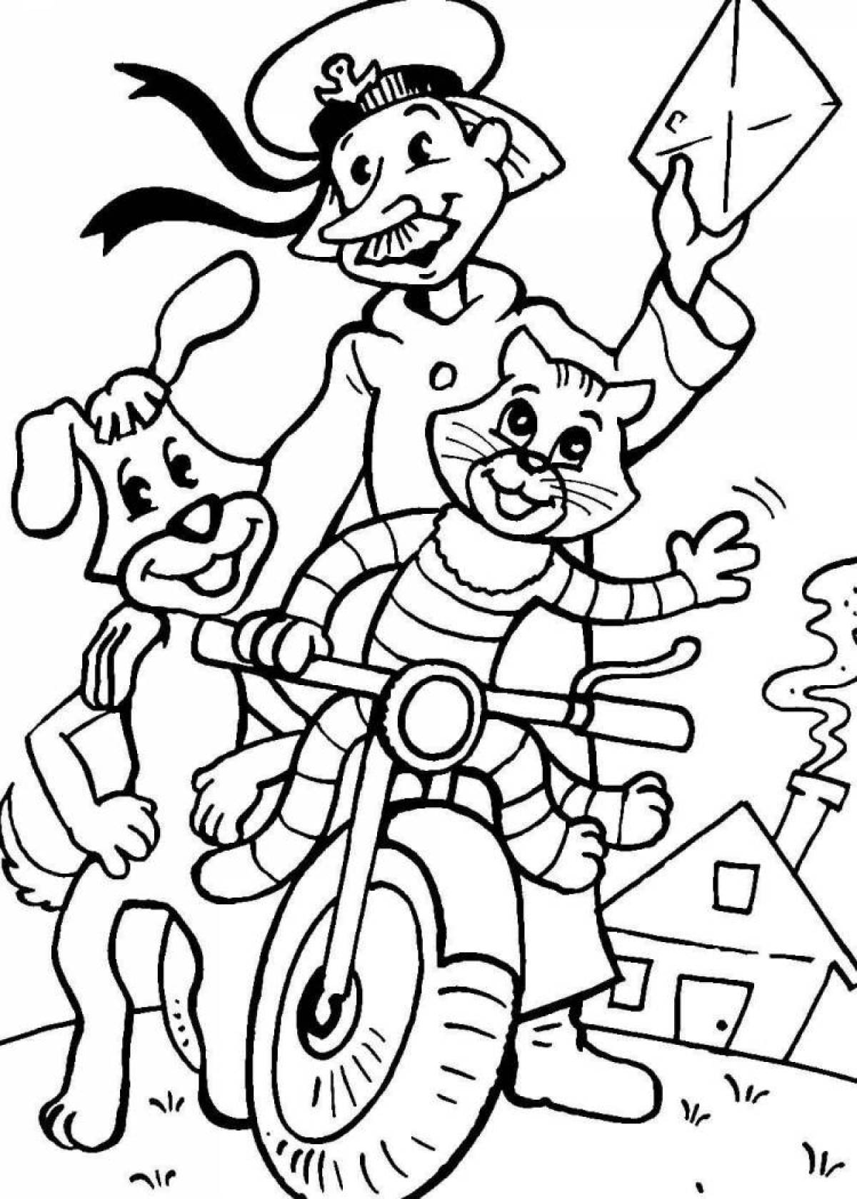 Coloring page quirky matroskin cat