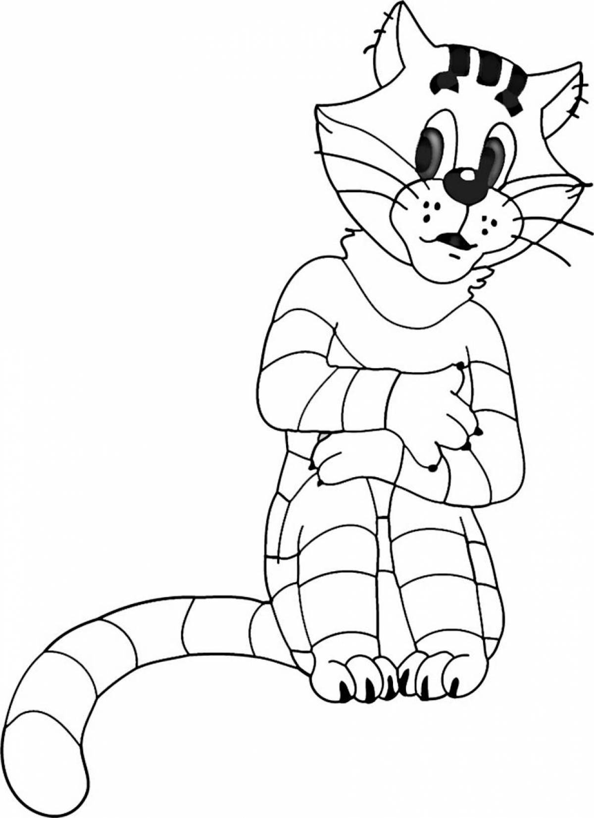 Coloring page dazzling matroskin cat