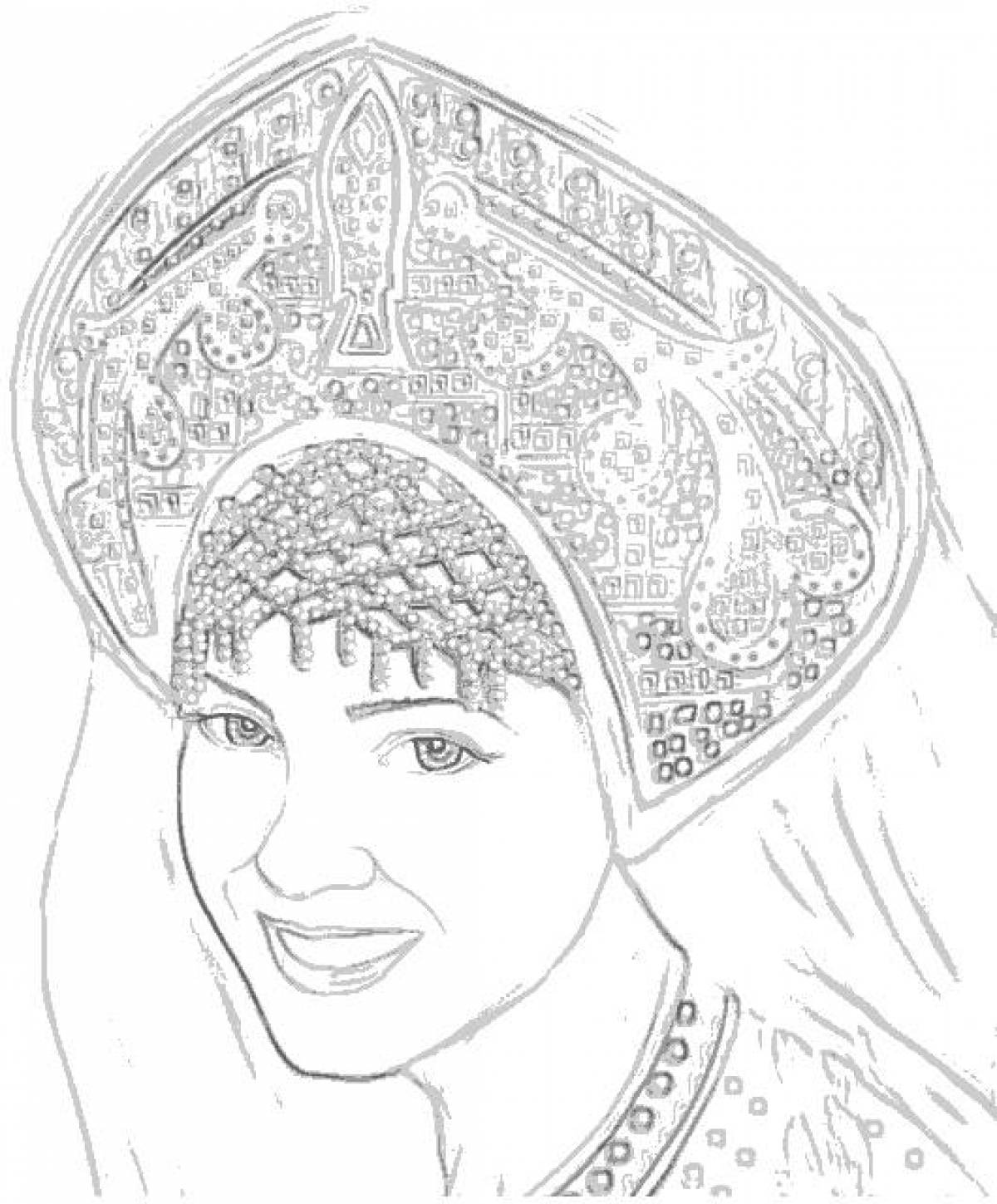 Coloring page gorgeous mistress of the copper mountain