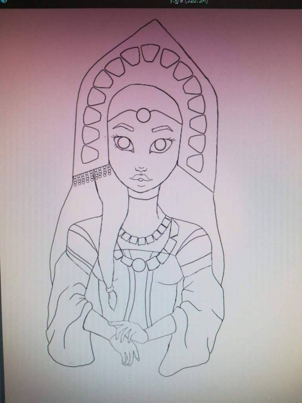 Coloring page the glorious mistress of the copper mountain