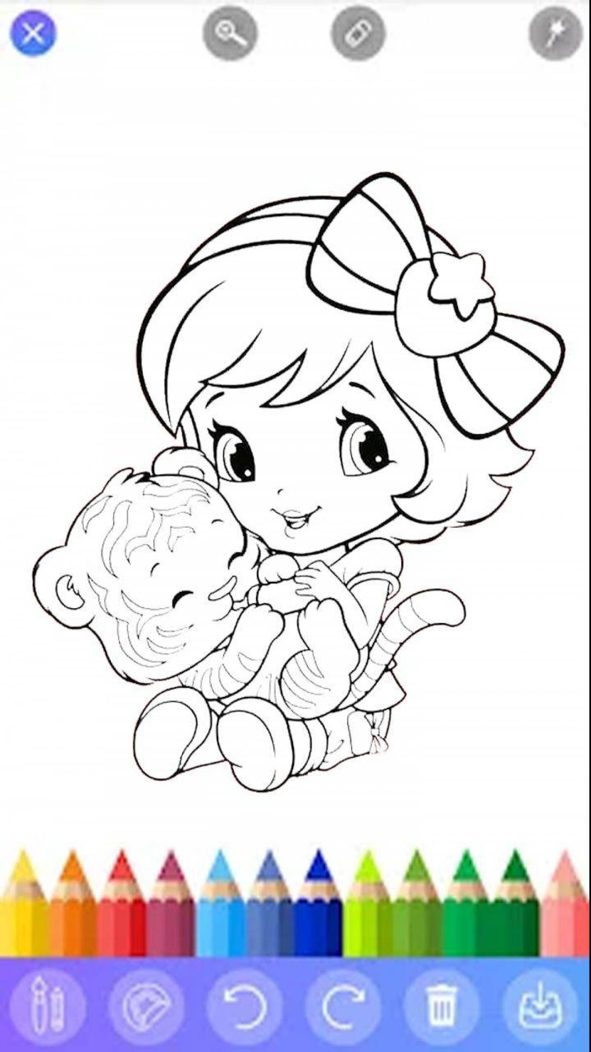 Refreshing coloring book for girls, small