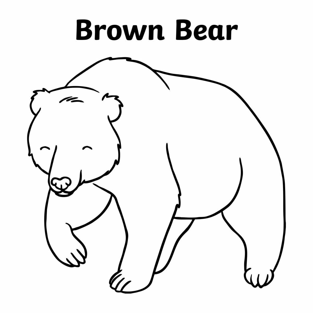Majestic brown bear coloring page