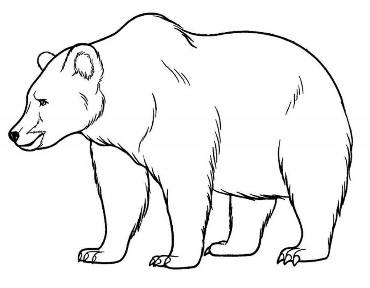 Adorable brown bear coloring page
