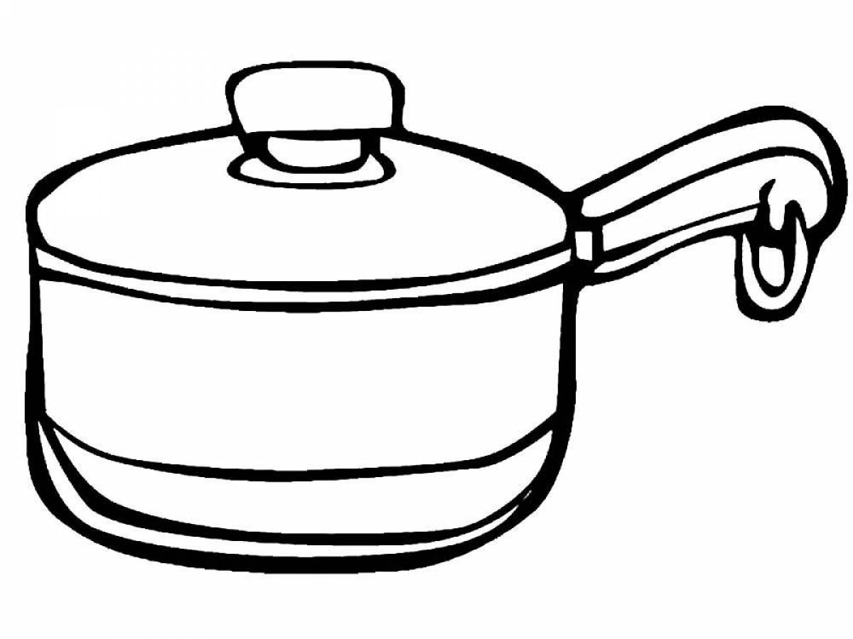 Adorable pan coloring page for kids