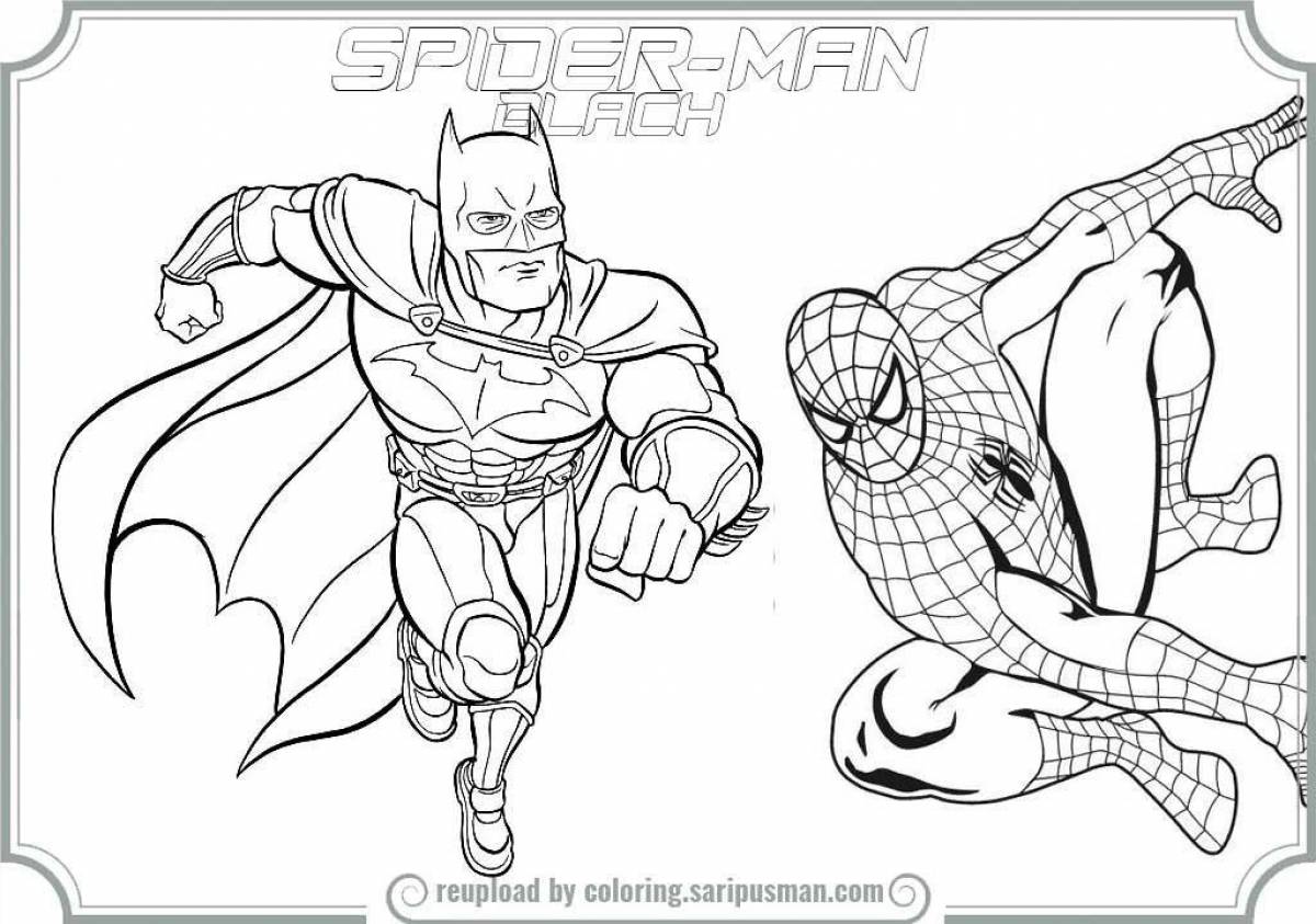 Magical Hulk and Spiderman coloring page