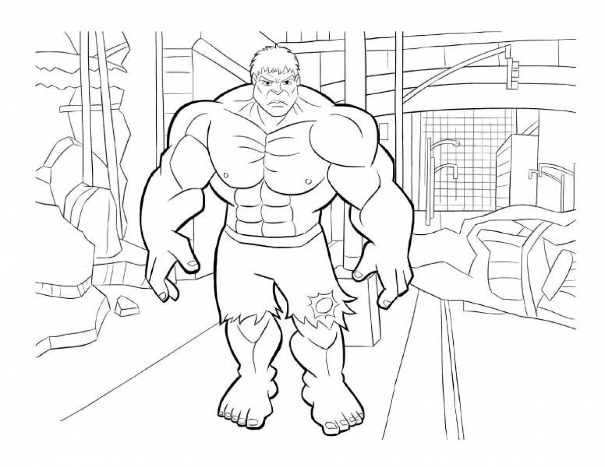 Fabulous Hulk and Spiderman coloring page
