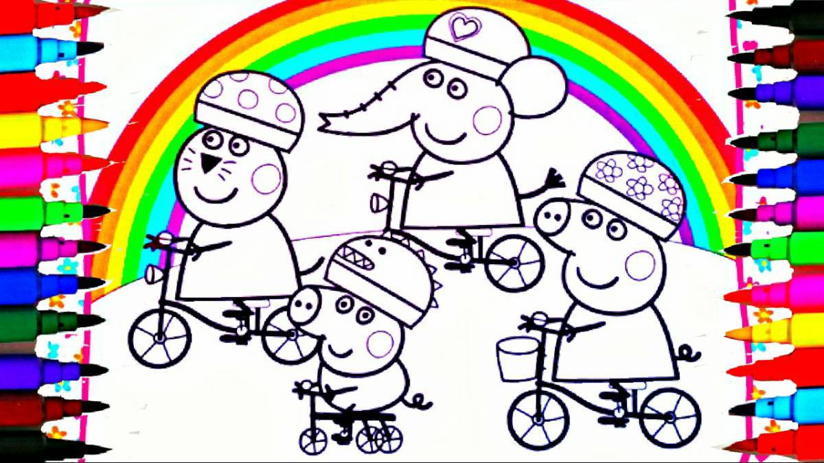 Coloring funny rainbow friends