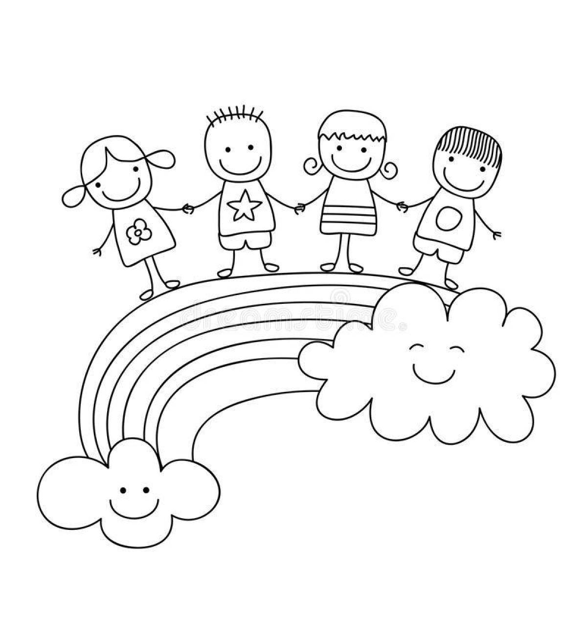 Magic rainbow friends coloring page
