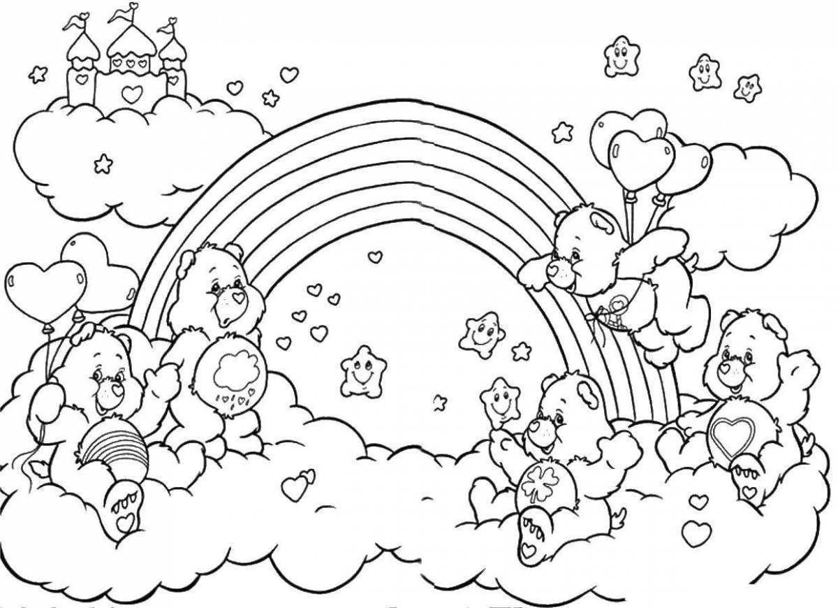 Cute rainbow friends coloring page