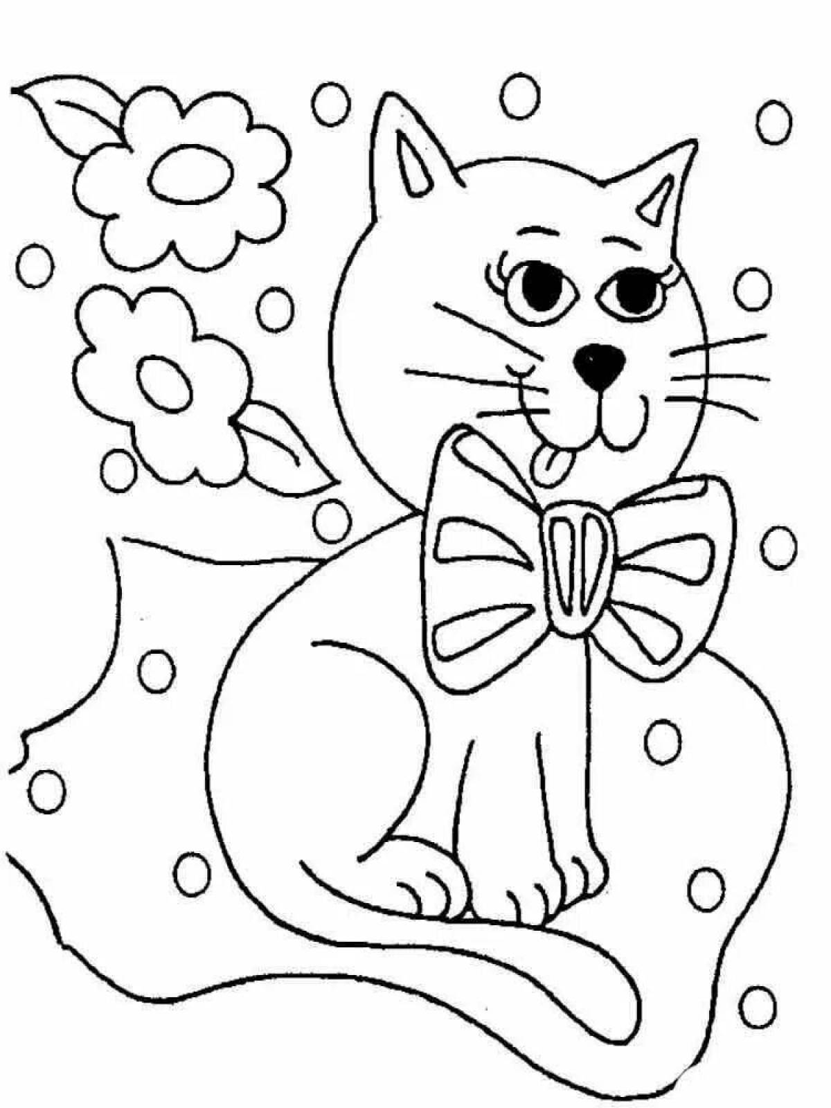 Radiant kitten coloring book for children 3-4 years old